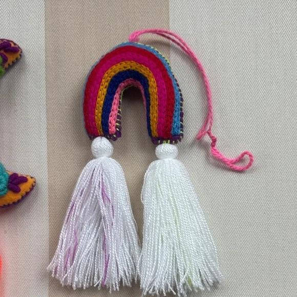 Handmade Moon & Rainbow Tassel Charms - Bright Multicolor - Picture 3 of 7